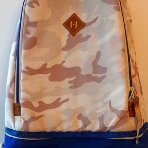 Tommy Hilfger backpack, light camo, blue both and multiple pockets